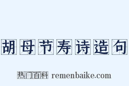 胡母节寿诗造句是什么意思的图片